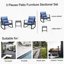Ensemble de bistro 3 pièces pour terrasse avec coussin bleu pour jardin