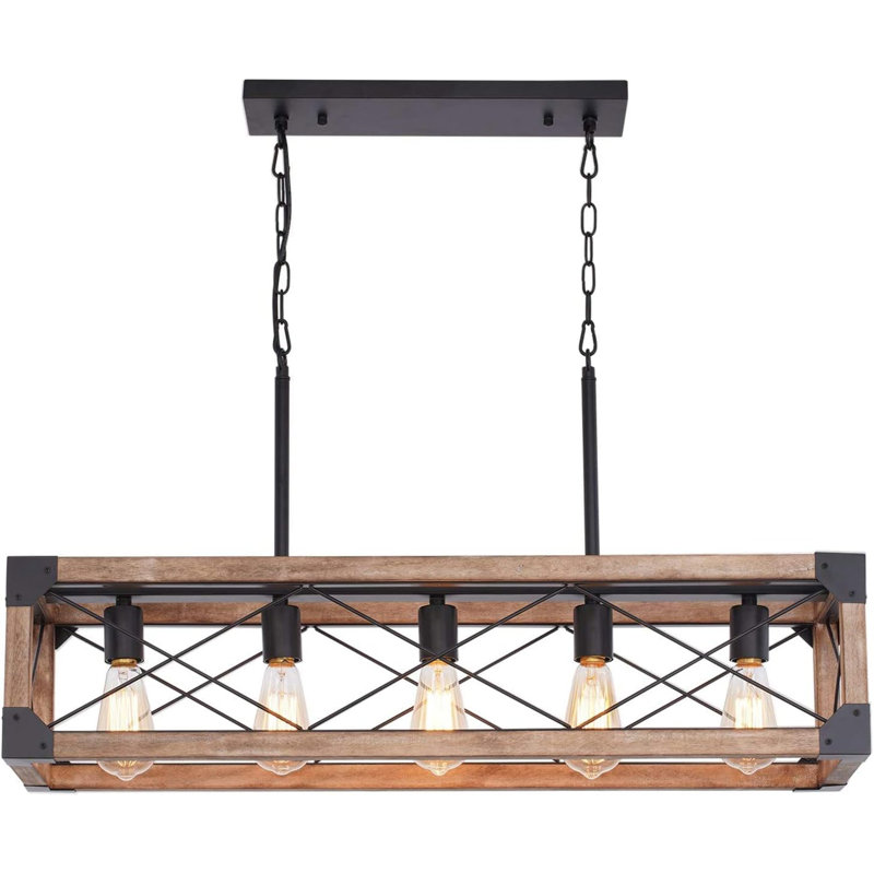 Éclairage pour îlot de cuisine Farmhouse, luminaire de salle à manger 5 lumières, lustre linéaire Farmhouse