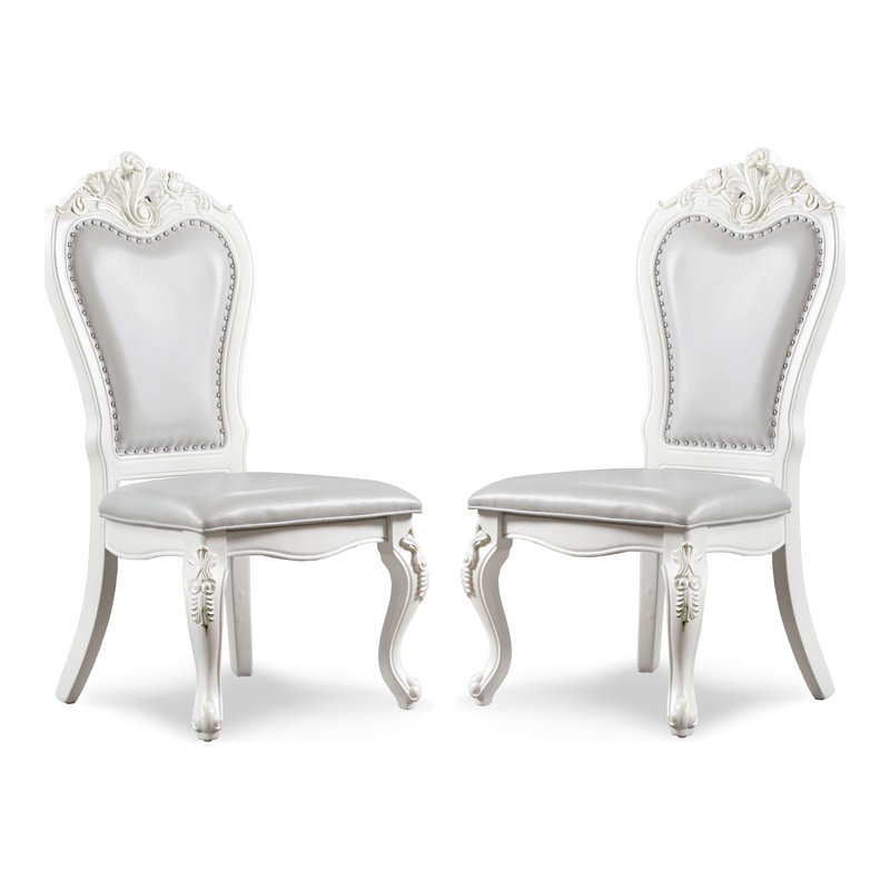 Chaises d'appoint Roslindale, Gris, Blanc