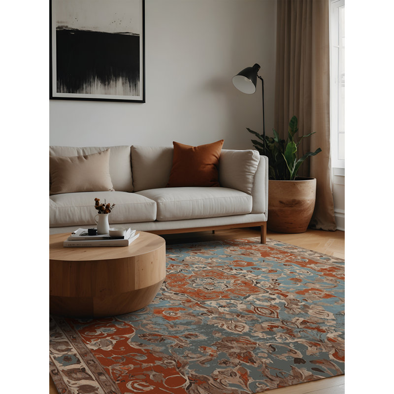 Tapis gris lavable à la machine, Carré 6 pi
