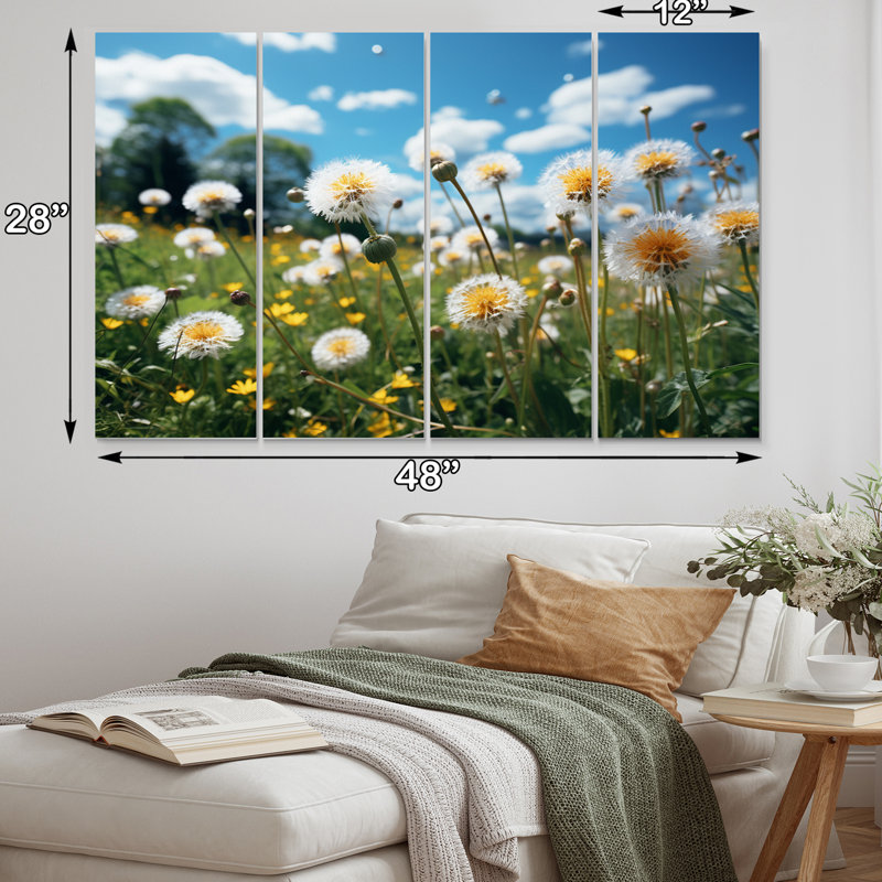 Mountain Dandelion Field I Cities & Countries Wall Decor on Metal
