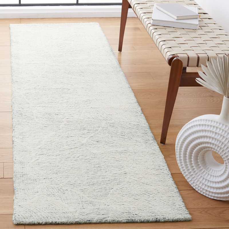 Tapis en laine et coton indien touffeté à la main Metro, Tapis de couloir 2 pi 3 po x 8 pi