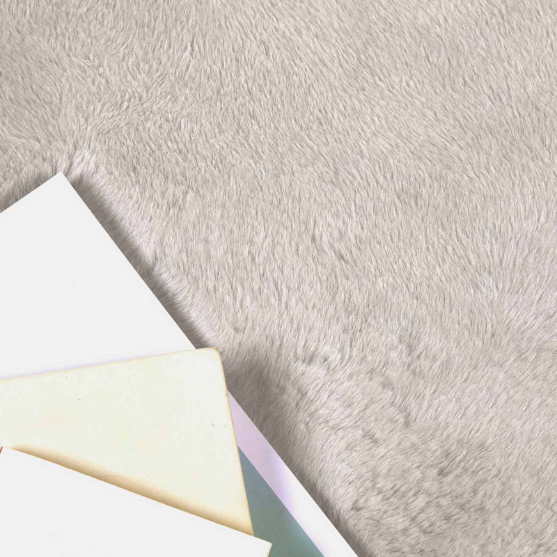  Faux Rabbit Fur Rug Olite Polyester, Square 240 cm, Beige