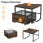 Mini Fridge Stand With Storage And Mobile Drawer Basket In Rustic Brown And Black