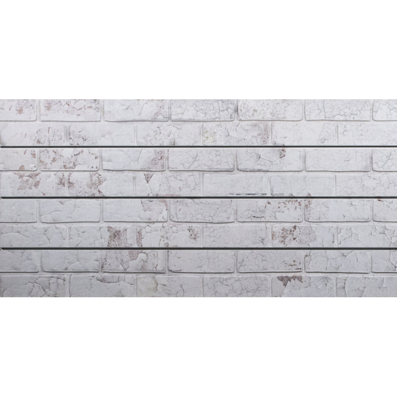 Mur de briques texturé Brick Old Paint (panneaux de H 24 po x L 48 po), Blanc