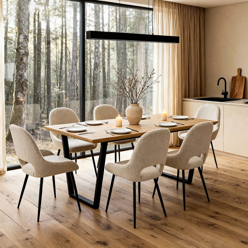 Asfand 160Cm Oak Veneer Dining Table