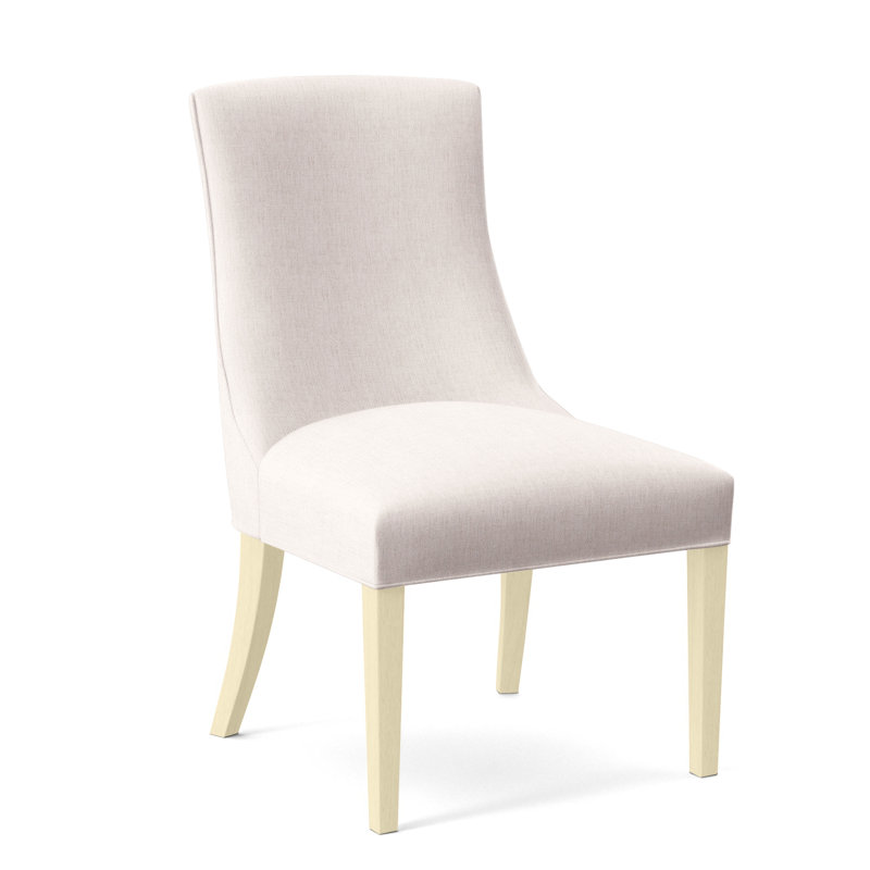 Tuxedo Slipper Dining Chair, White Sugar Performance; 0863-91, Coffee Finish