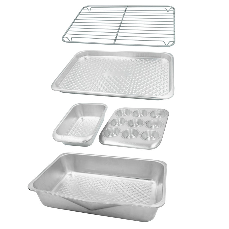 MasterClass Recycled Aluminium Non-Stick Aluminum 5 Piece Baking Tray Set