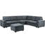 Tissu modulaire de 119 po avec 7 coussins de dossier modulaires à hauteur de 35,06 po, siège modulaire de style Isla, siège de 19 po