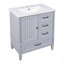 30" Bathroom Vanity With Sink, Bathroom Cabinet With A Door, Three Drawers, Solid Wood Legs MDF Board, Adiustable Foot Pads