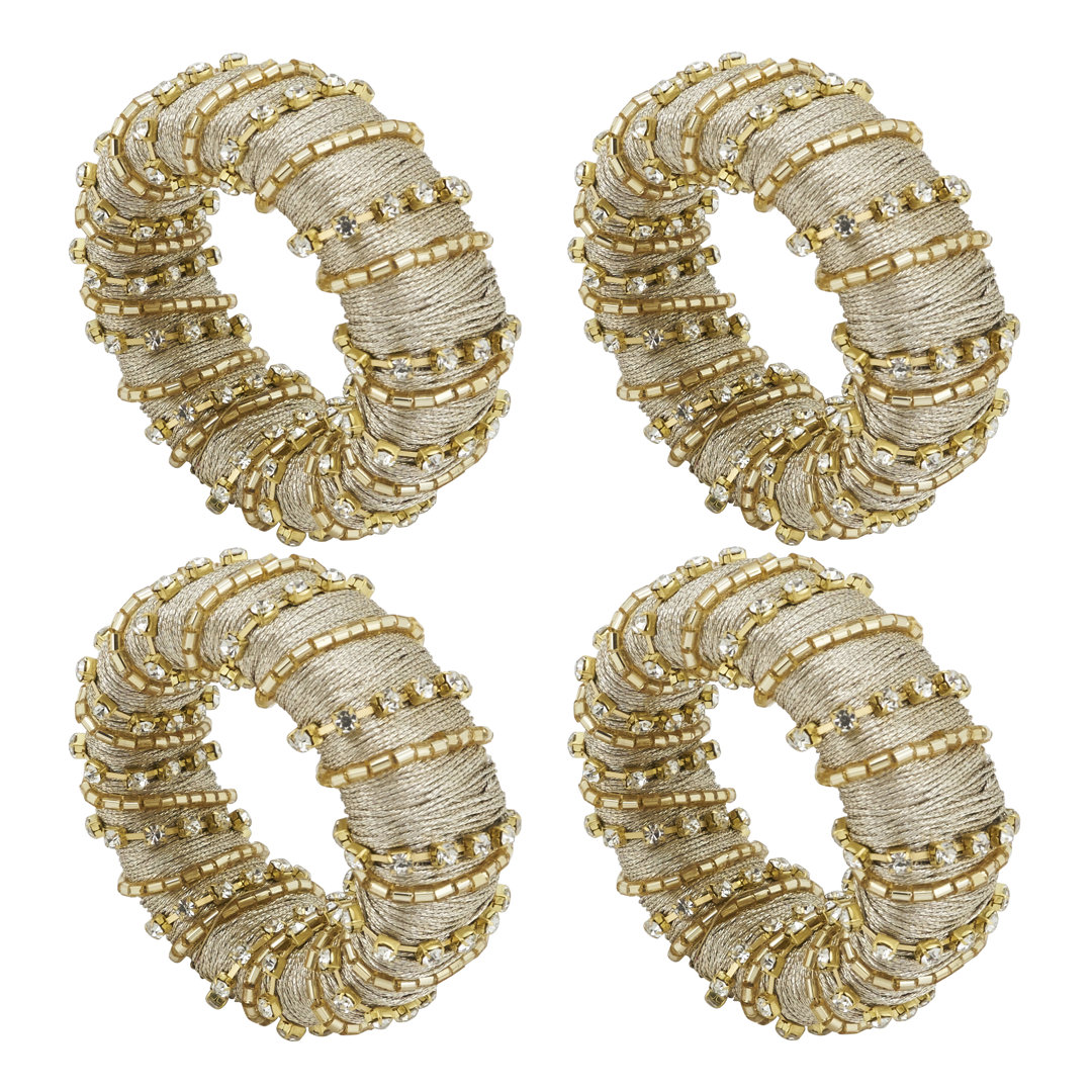 Classic Charm Beaded Napkin Ring (Set Of 4) (Set of 4) Saro
