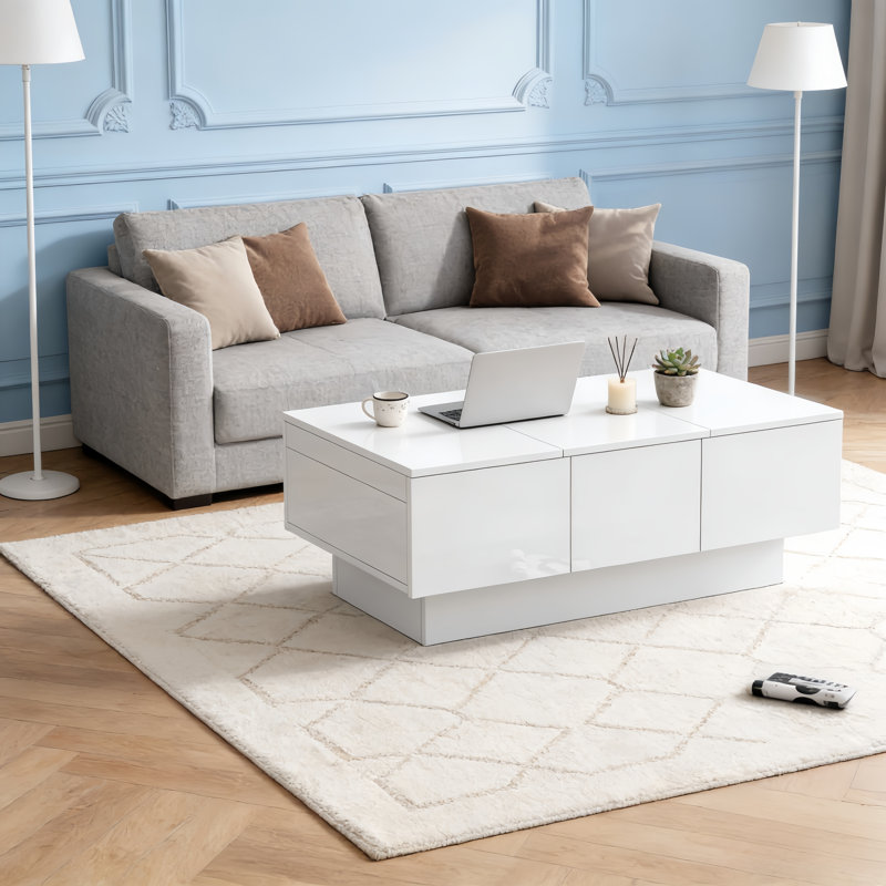 Pedestal Coffee Table with Storage