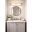 Barre de meuble-lavabo de 24 pouces en laiton antique, DEL intégrée, 330 lumens 12 W, 3 options de température de couleur 3000 K / 4000 K / 5000 K, conception à intensité variable, diffuseur en verre sérigraphié, facile à installer à sec