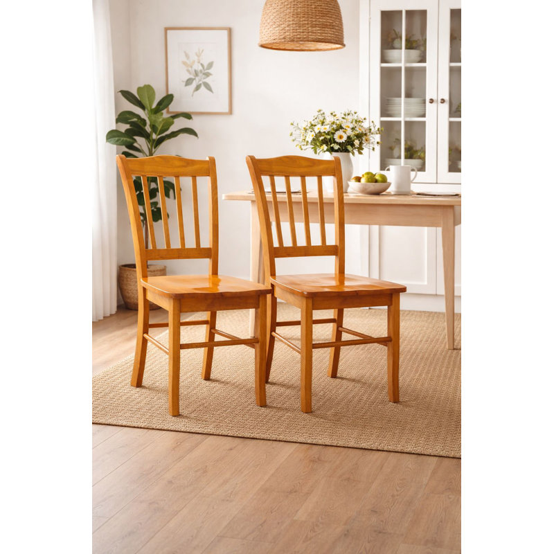 Weldy 18'' H Solid Wood Side Chair, Oak