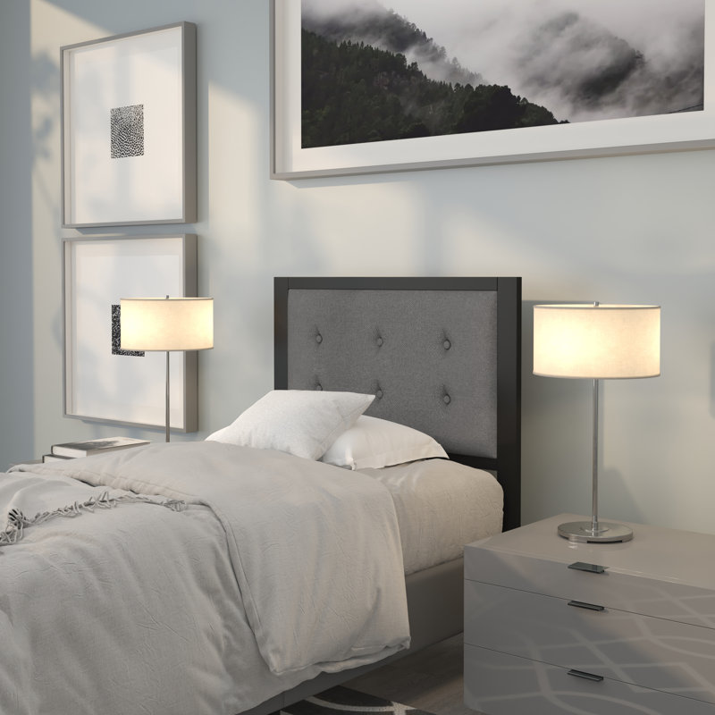 Tête de lit tapissier Duncanville, Simple, Gris foncé
