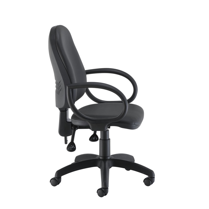 Inbox Zero Twill Office Chair, Fixed, Black