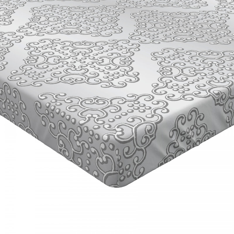 Microfiber Damask Fitted Sheet, Full Fitted Sheet