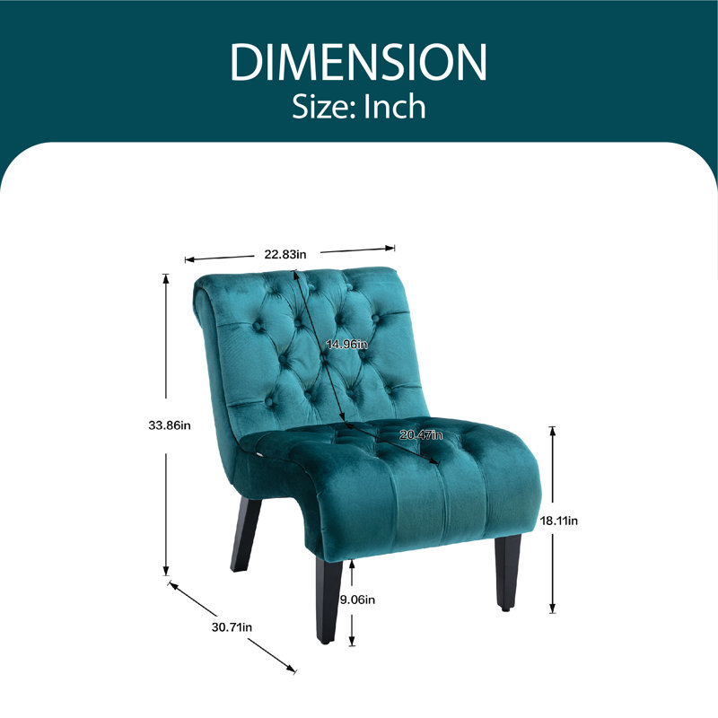 Guendalina Velvet Accent Chair, Teal Velvet