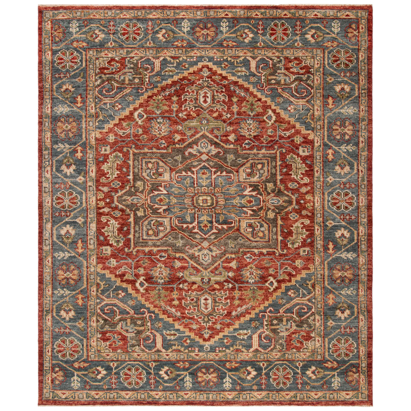 Samarkand 121 Area Rug In Red / Blue, Rectangle 6' x 9'