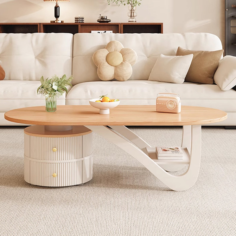 Table basse Luxury, Crème, crème, H 15,74 po x l 51,18 po x P 23,62 po