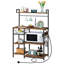 Kitchen Storage Rack With Power Outlet, Bakers Rack, Coffee Station  Microwave Stand With Storage Shelves, Easy To Assemble, Rustic Brown And Black