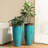 30"H Set of 2 Oversized Gradient Cobalt Faux Ceramic Tall Plastic Planter-1155637906-1155637909