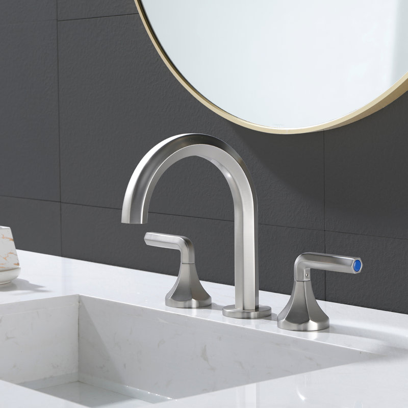 Widespread 2-handle Bathroom Faucet, Brushed Nickel