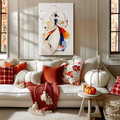 1 pièce encadrée Almaraz, peinture de femme dansante, lignes et couleurs abstraites, style rétro expressionniste, affiche murale décorative, œuvre d'art moderne, cadeau parfait pour la chambre à coucher et le salon