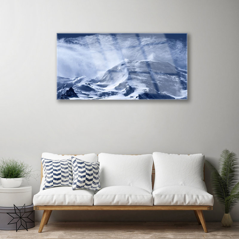 Glass Print Wall Art 100X50cm Image Printed On Glass Decorative Wall Picture Behind Toughened / Tempered Safety Real Glass For Kitchen & Living Room Theme: Mountains Landscape