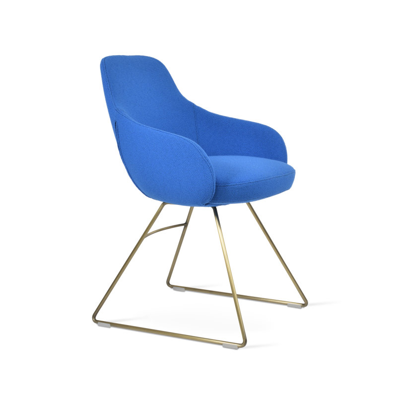 Fauteuil Gazel, Similicuir cannelle, Os