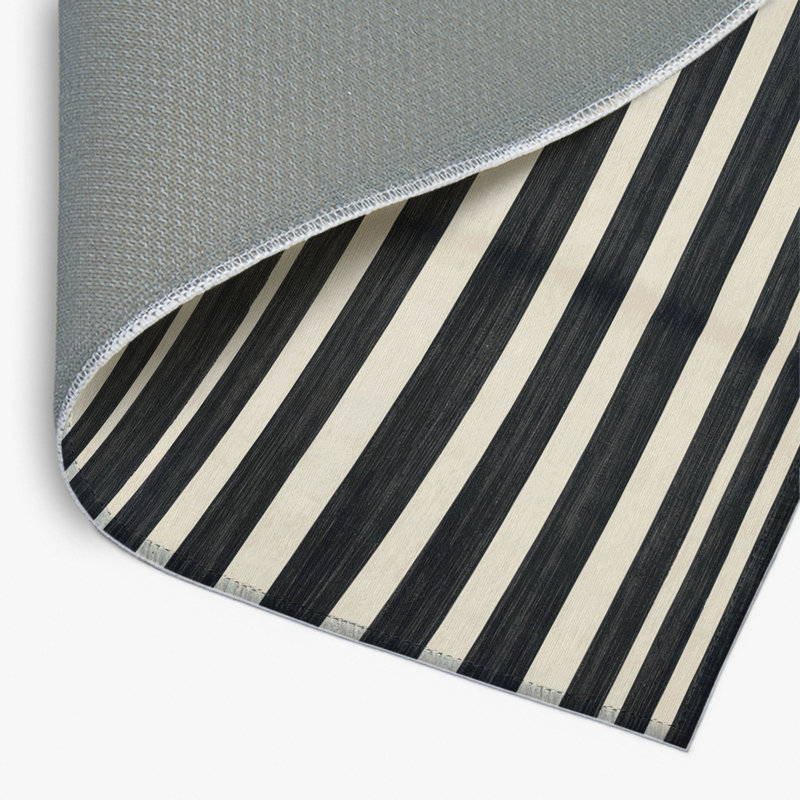Tapis intérieur / extérieur gris HorizontalStripes, Rectangulaire 8 pi x 10 pi