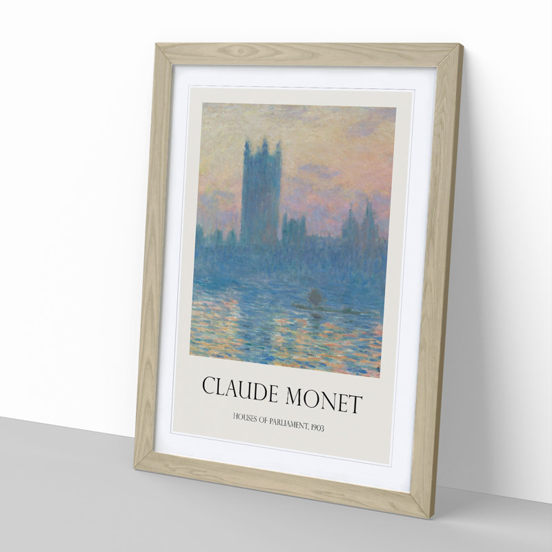 Houses of Parliament in London Vol.1 by Claude Monet - Framed Print, 48cm H x 36cm W x 2cm D, Oak Framed
