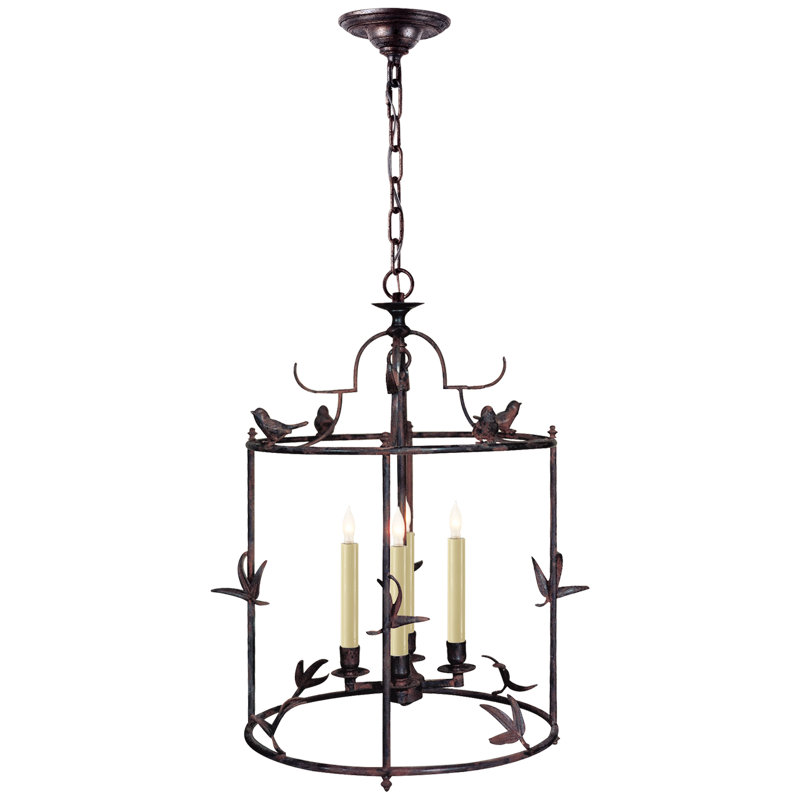 Chapman & Myers Diego Grande Classical Perching Bird Lantern, Rust