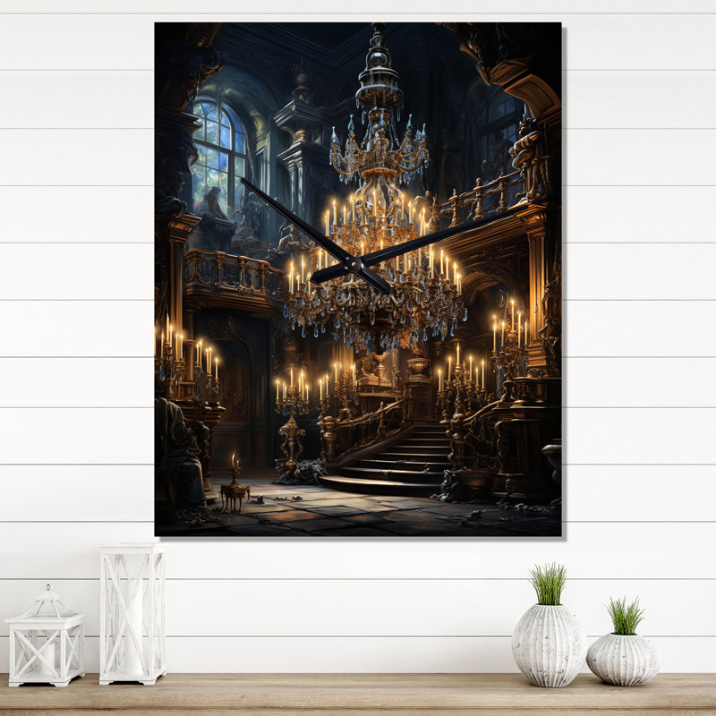 Horloge murale moderne Baroque Dramatic Splendor II - Glam, H 32 po x l 24 po x P 1 po