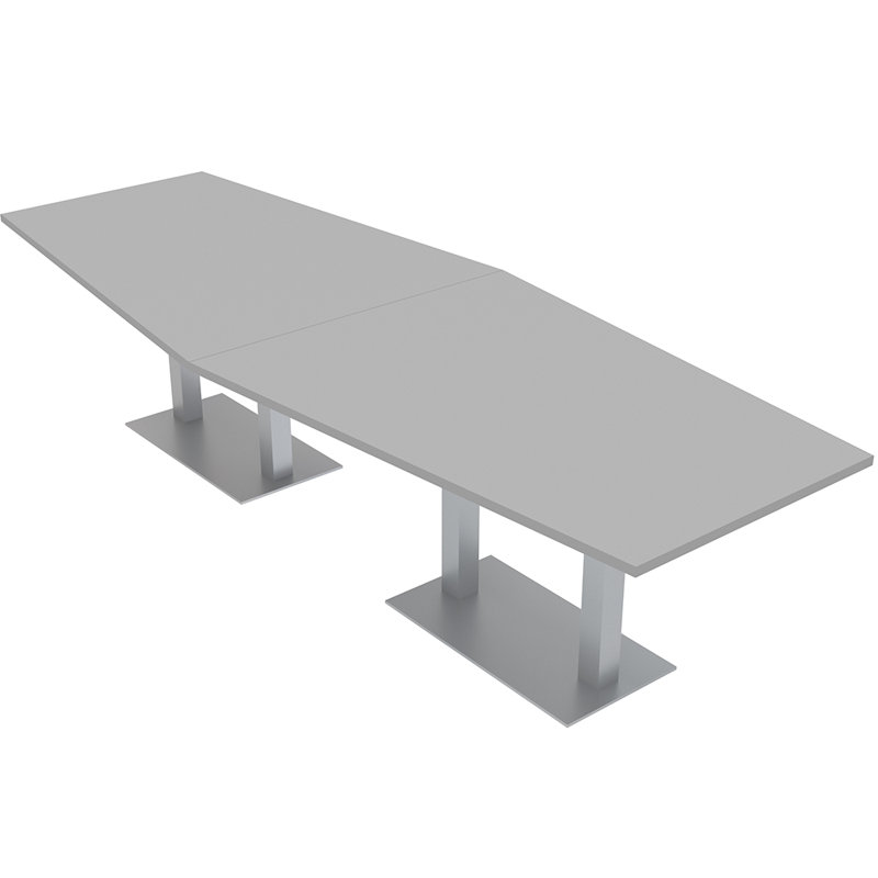 Table de salle de conférence Hexagon, 120" L x 48" W, Brouillard gris, Argent