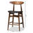 Set of 2 Baxton Studio Flora Mid-Century Modern Black Faux Leather Upholstered Walnut Finished Counter Stools-868790487