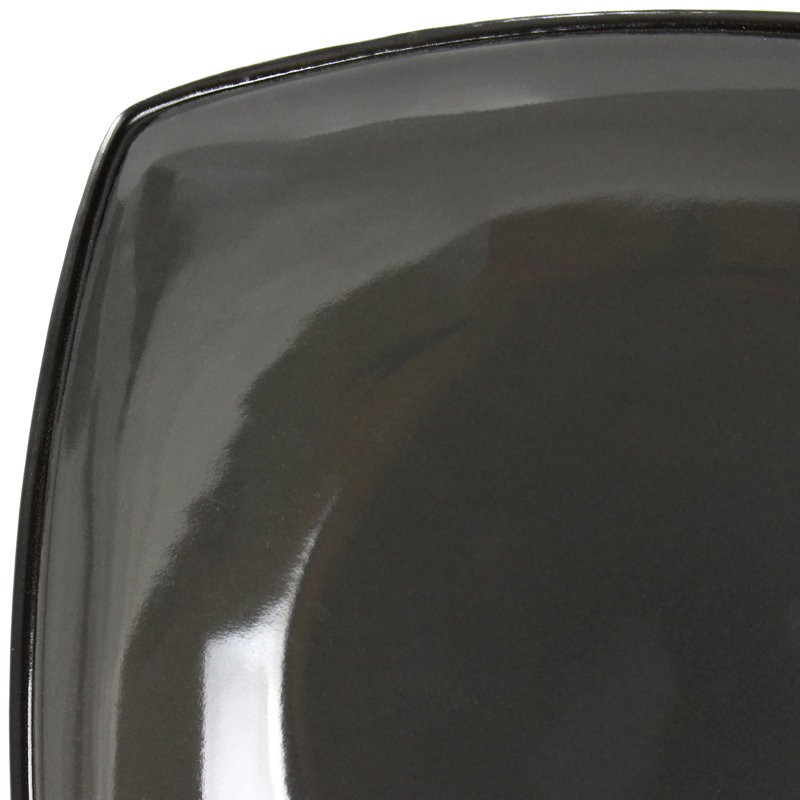 HomeStyle Entertaining Soho Lounge 16 Piece Square Stoneware Dinnerware Set in Grey