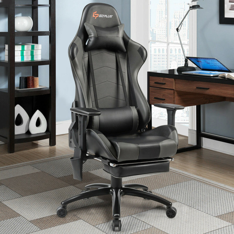 Fauteuil de jeu PC et de course, Gris
