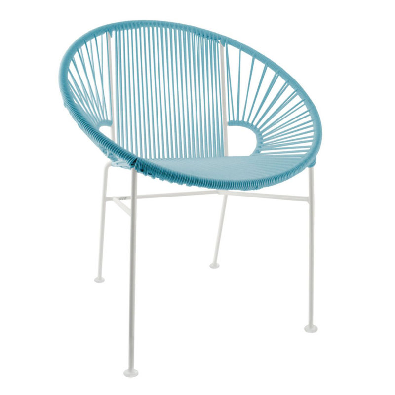 Chaise de salle à manger Concha, Blanc, Bleu