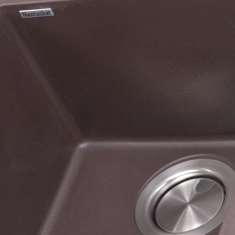 Plymouth 17'' L Single Basin Kitchen Sink, Brown