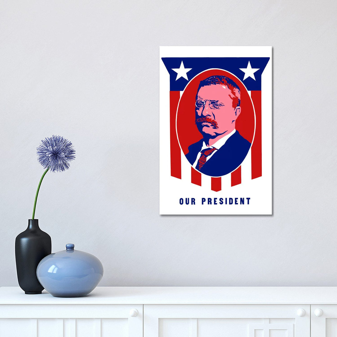Poster Of President Theodore Roosevelt by Stocktrek Images - Wrapped Canvas Print