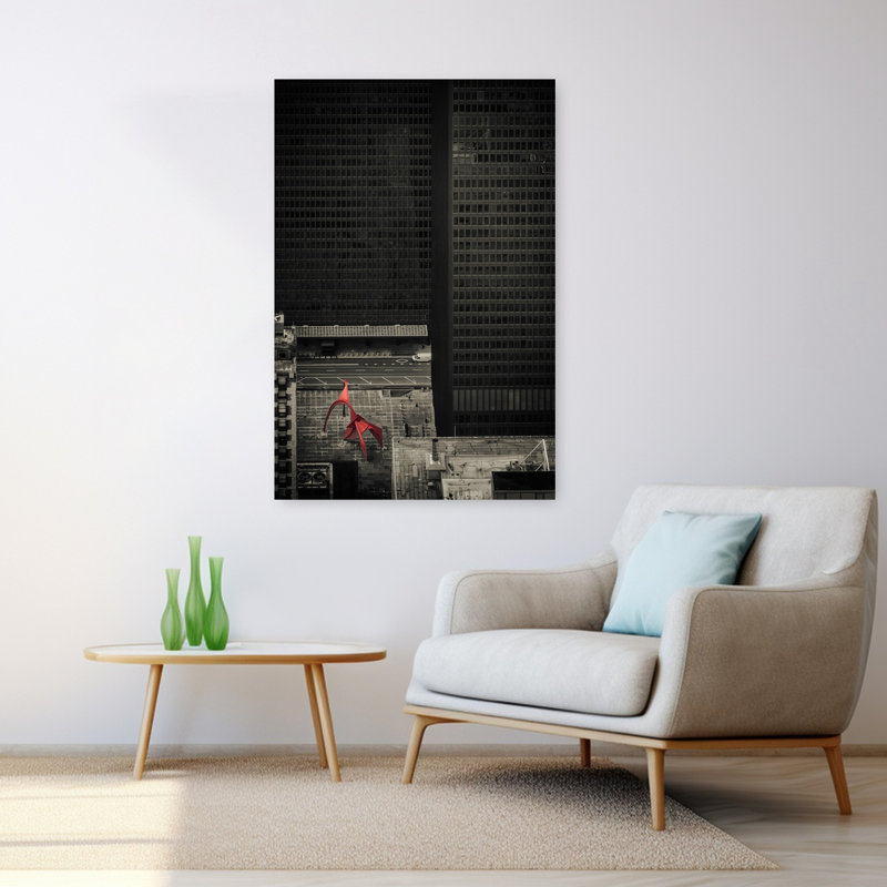 Mies and Calder, art contemporain abstrait, art mural de la ville, H 48 po x l 32 po