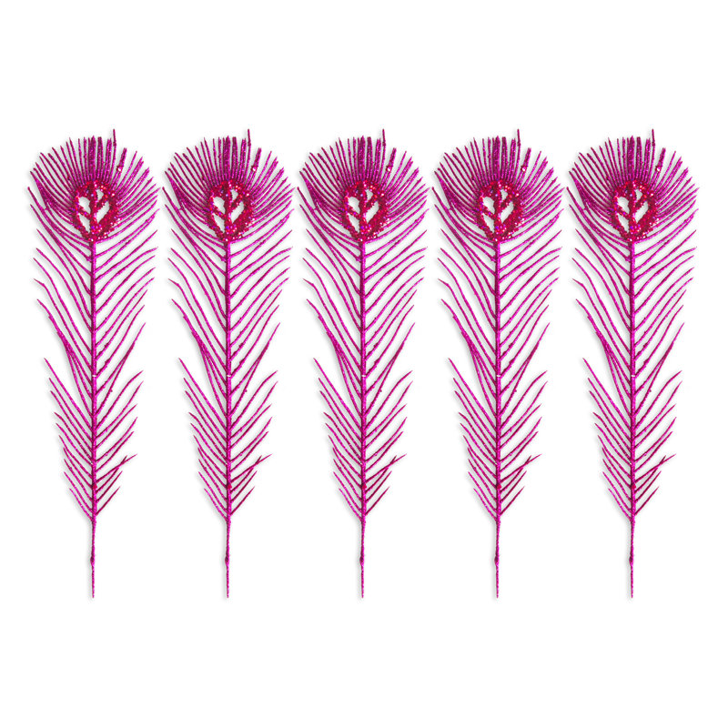 Plume de paon sur tige, Rose