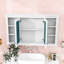 Armoire à pharmacie murale de luxe avec miroir, tablette réglable et tablettes ouvertes-558157350