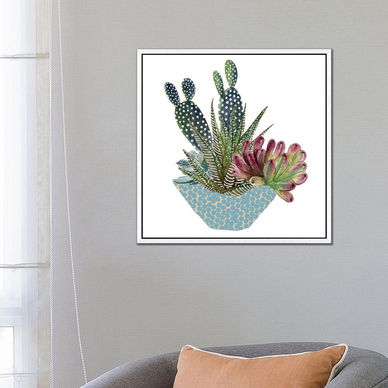 Cactus Arrangement I by Melissa Wang - Gallery-Wrapped Canvas Giclée on Canvas, 66.04 cm H x 66.04 cm W, White Floater Frame