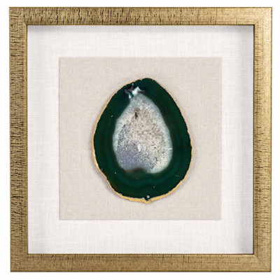Handmade  Gold-foiled Agate Slice Shadow Box Wall Decor