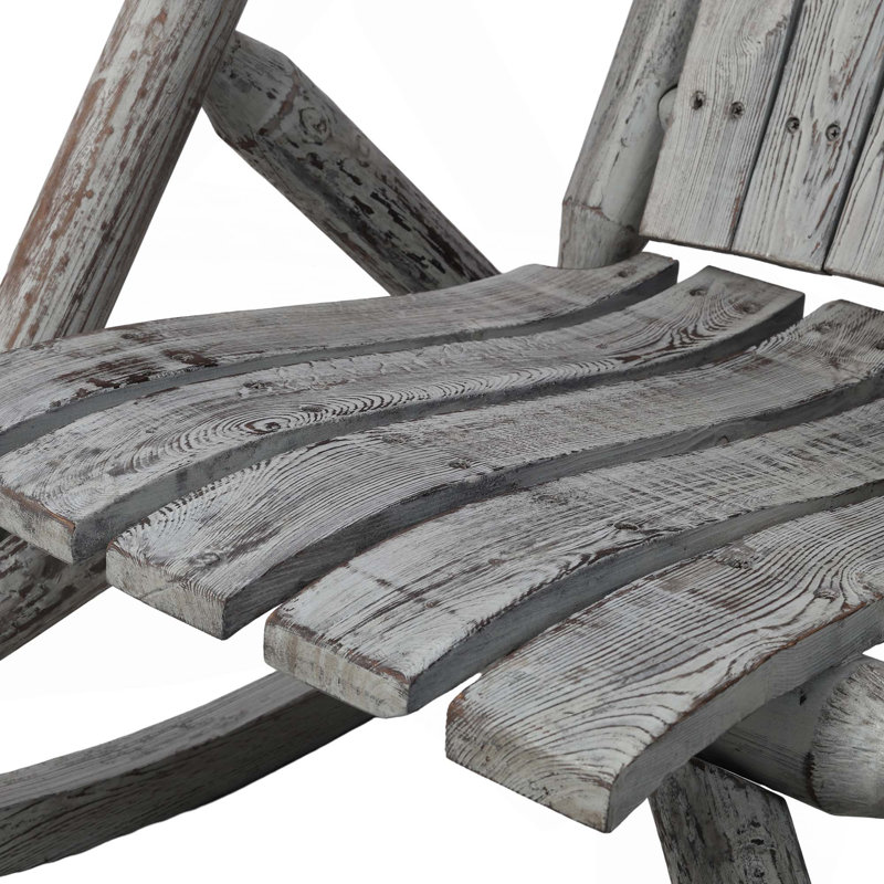 Chaise berçante en bois, Gris