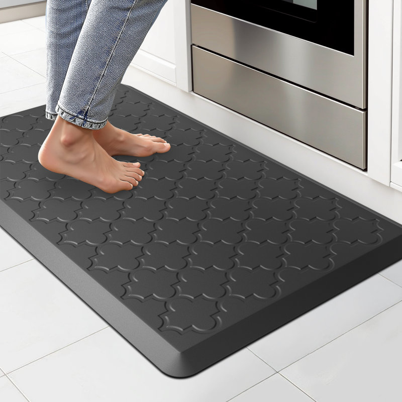 Tapis de cuisine antidérapant Dawnyelle, Noir, Rectangle 17,3 po x 29,5 po