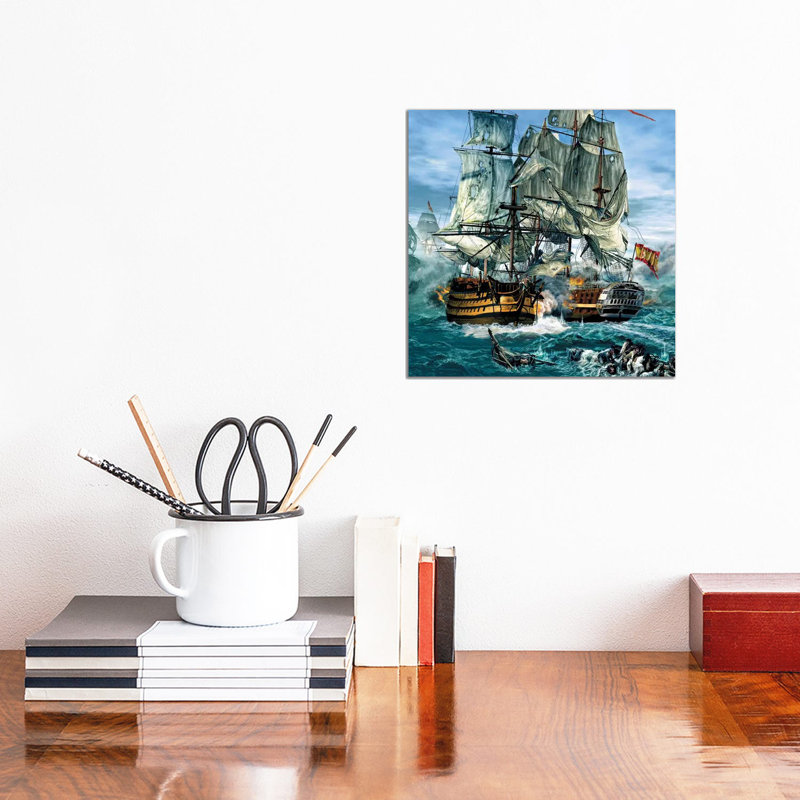 Naval Warfare Was Dominated By Sailing Ships From The 16Th To The Mid 19Th Century by Kurt Miller - Wrapped Canvas Painting