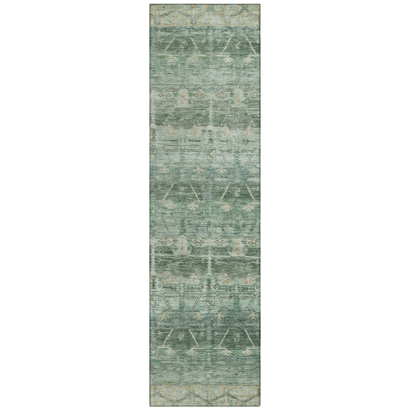 Machine Washable Indoor/Outdoor Chantille ACN2725 Global Rug, 2'3" x 7'6" Runner, Fern